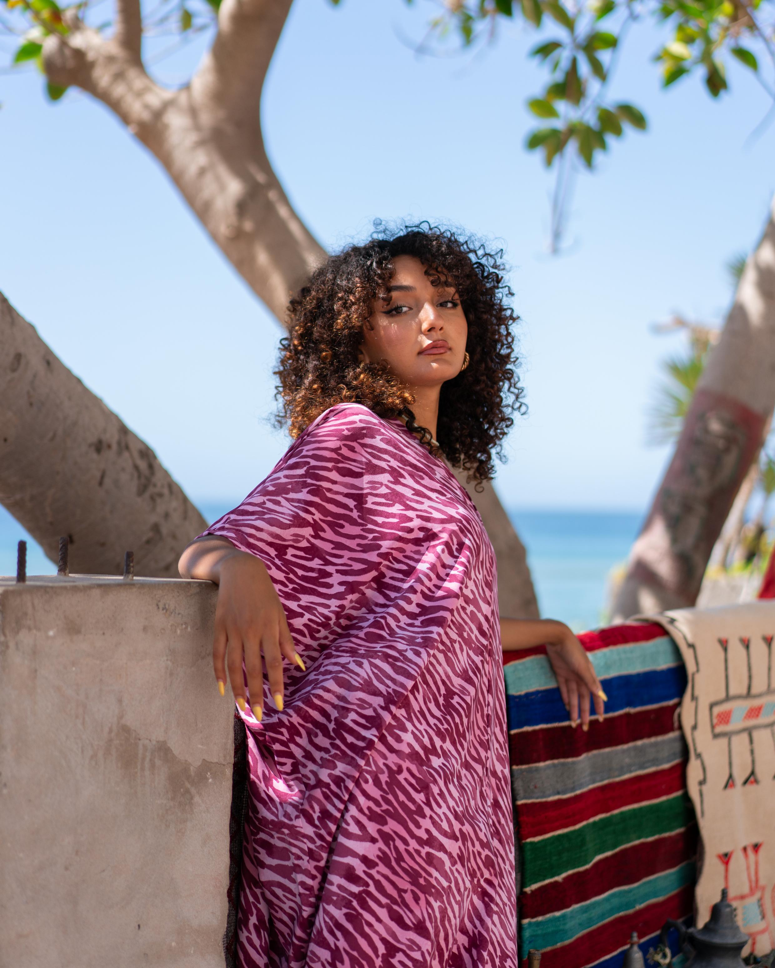 Rbe Caftan Yazza -Printed Pink