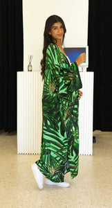 Kimono Sanae Long Brodé - Nuances de Vert