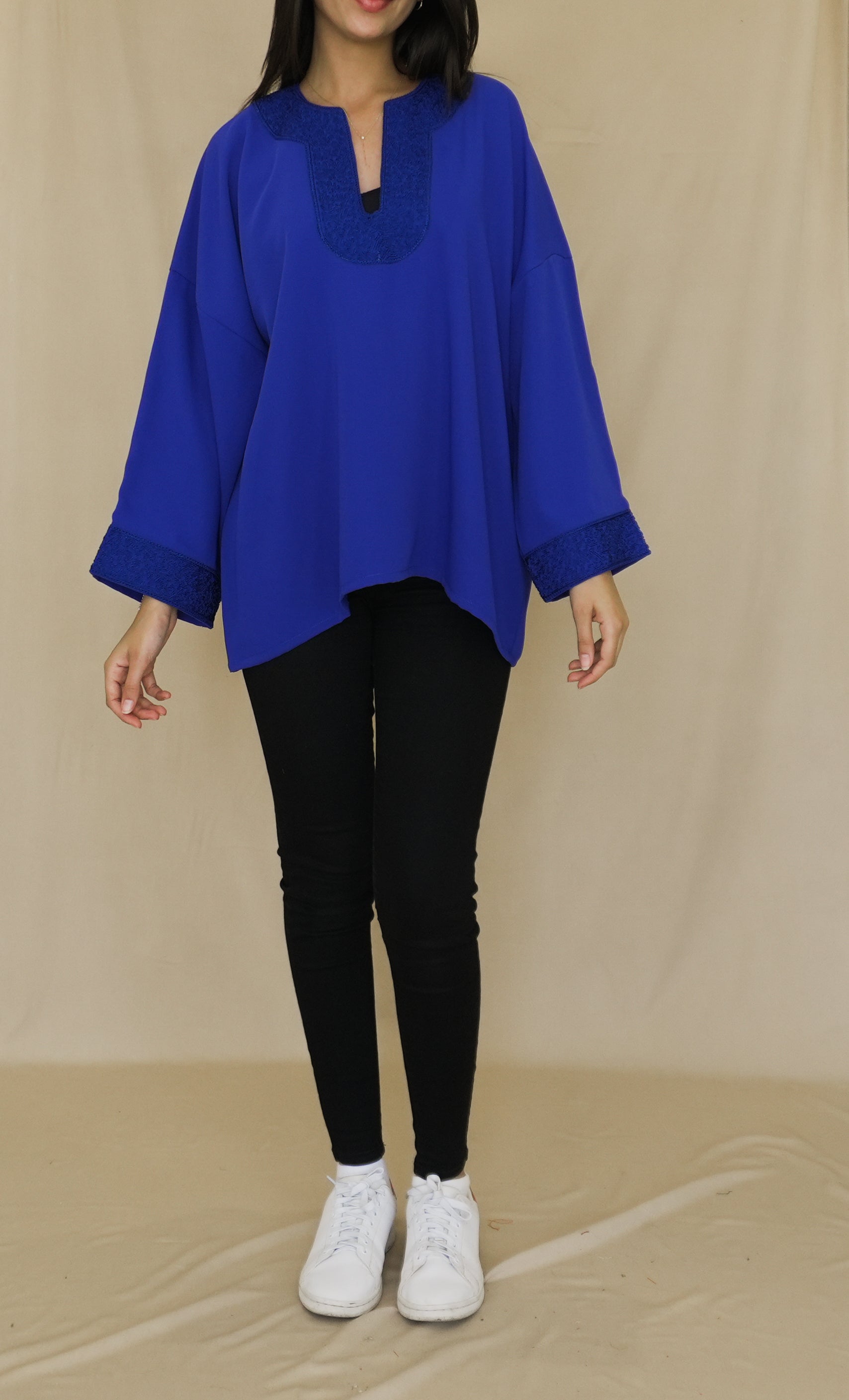 Chemise Brodée Bleu