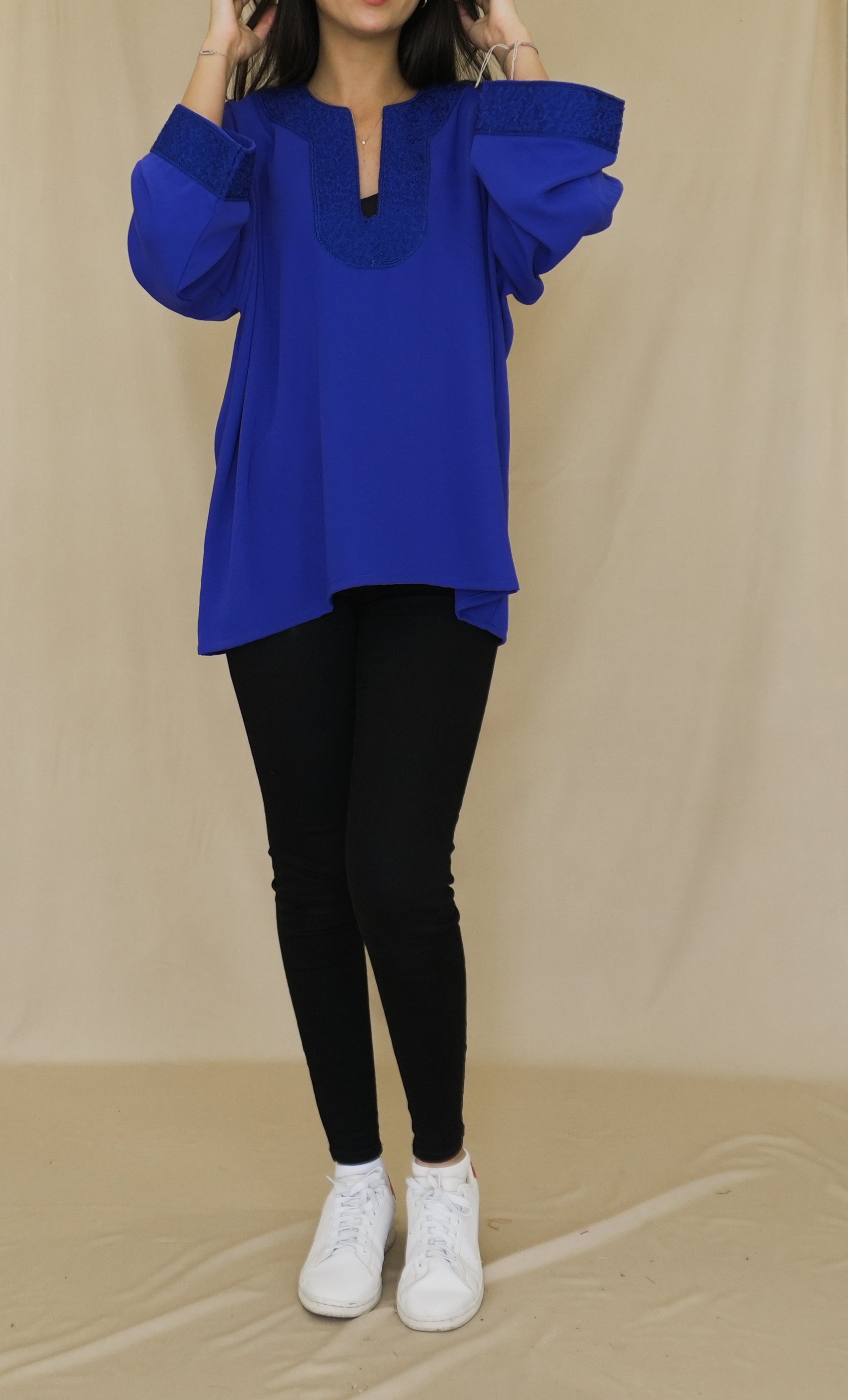 Chemise Brodée Bleu