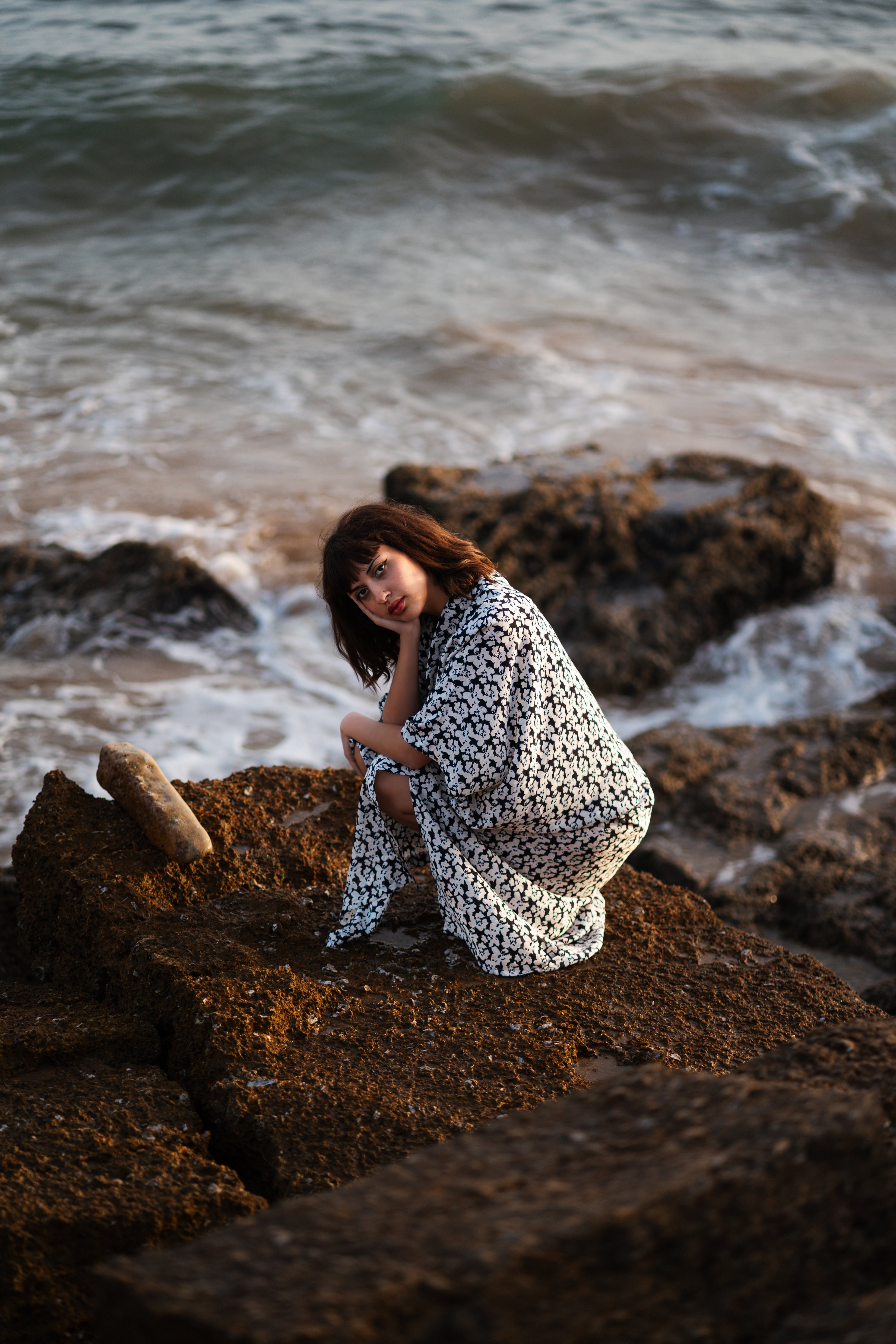 Kimono Sanae Long-Noir et Blanc