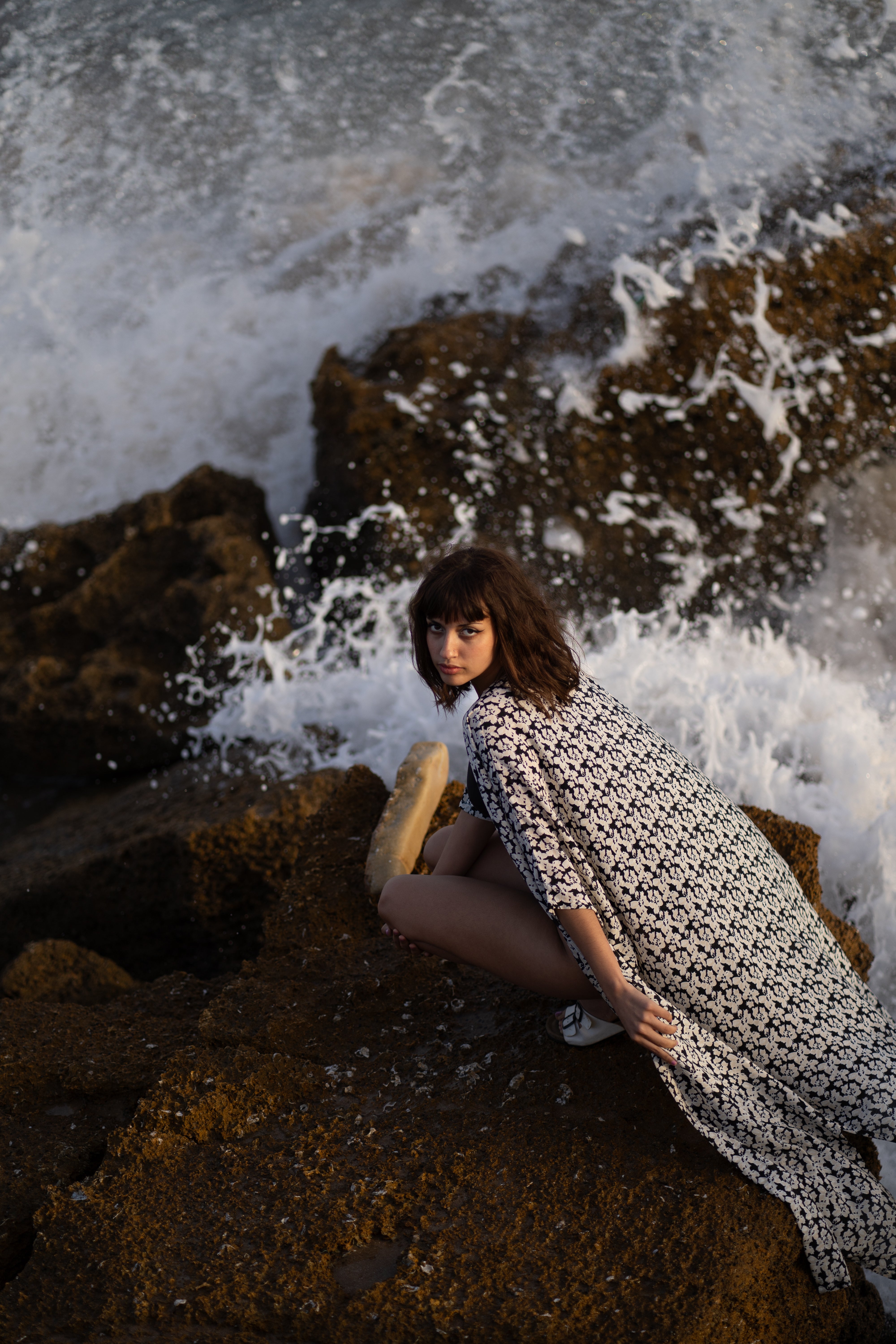 Kimono Sanae Long-Noir et Blanc